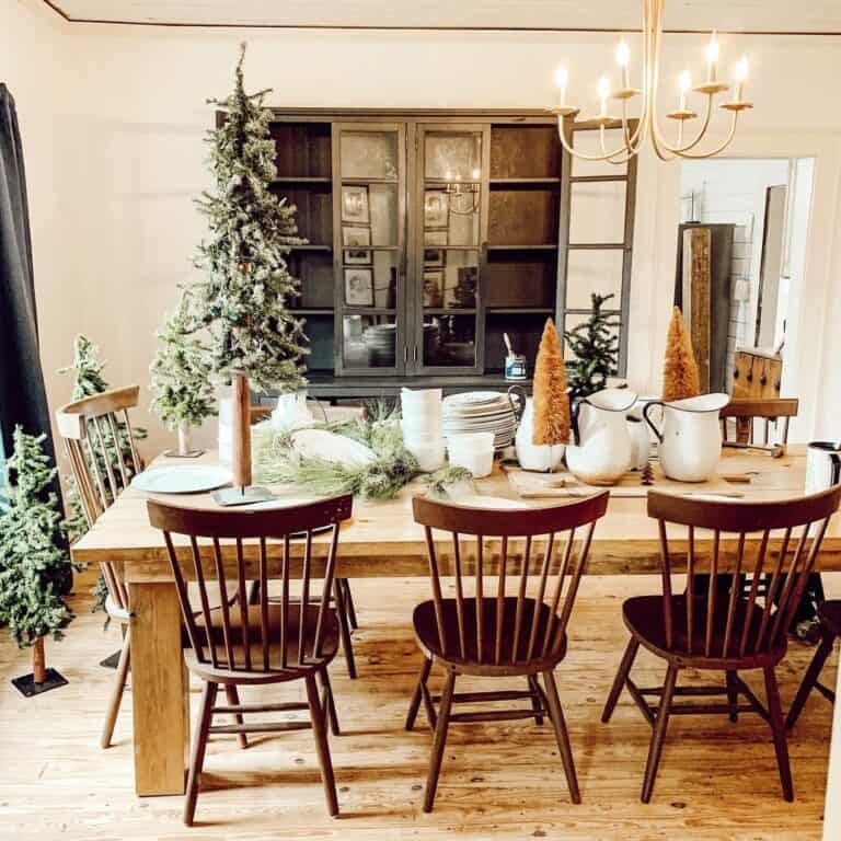 Wood Table Christmas Decor