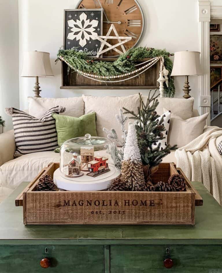 Wood Tray Centerpiece