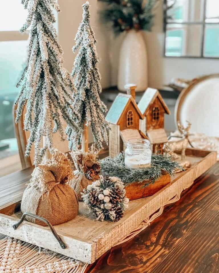 Wood Tray Centerpiece