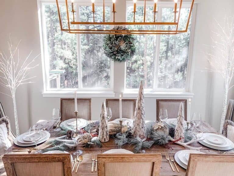 Wood Trees and Antler Centerpiece