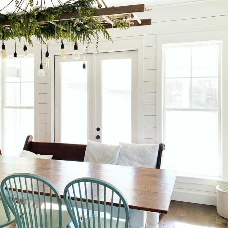 Wooden Ladder Chandelier