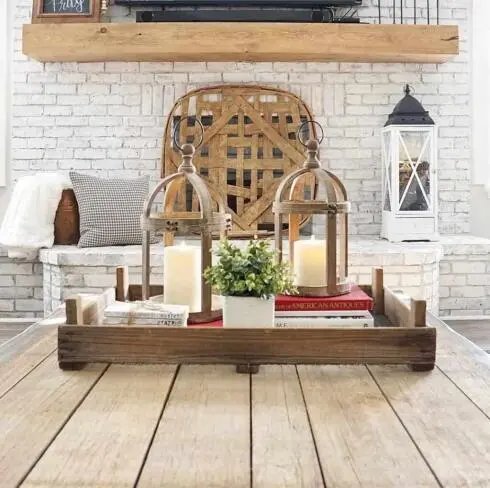 Wooden Lantern Duo