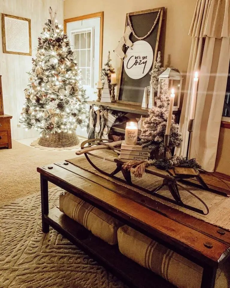 Wooden Sled Centerpiece