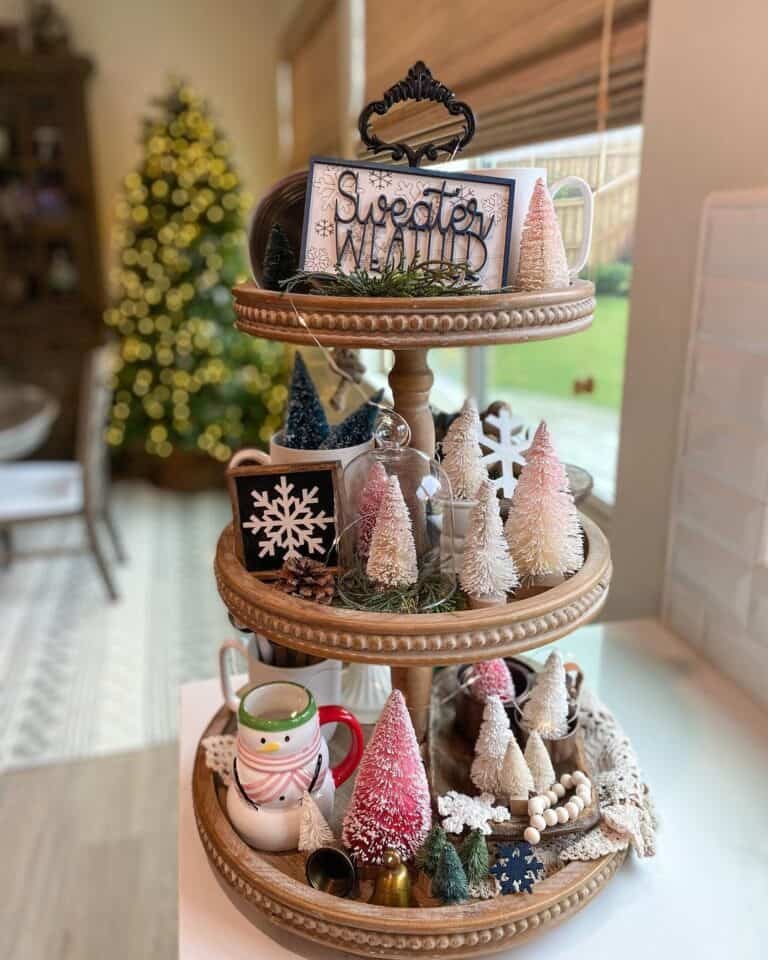 Wooden Tiered Tray