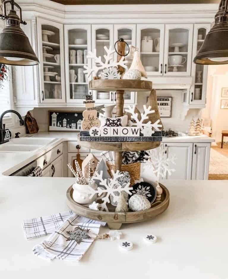 Wooden Tiered Tray