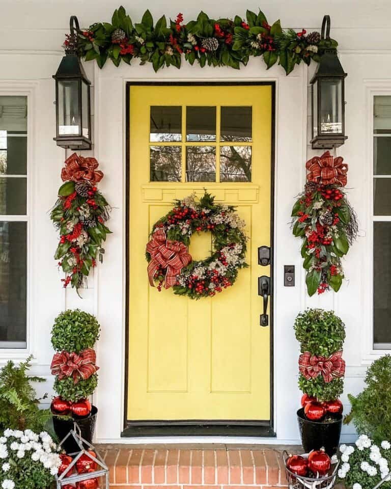 Yellow Door Christmas Swag