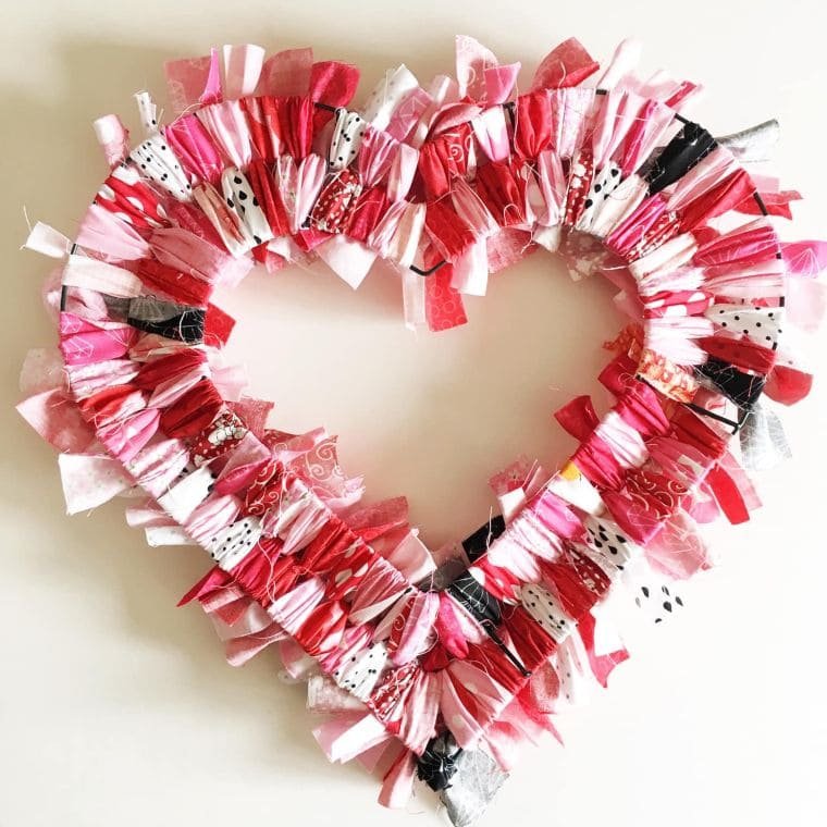 Heart Fabric Wreath