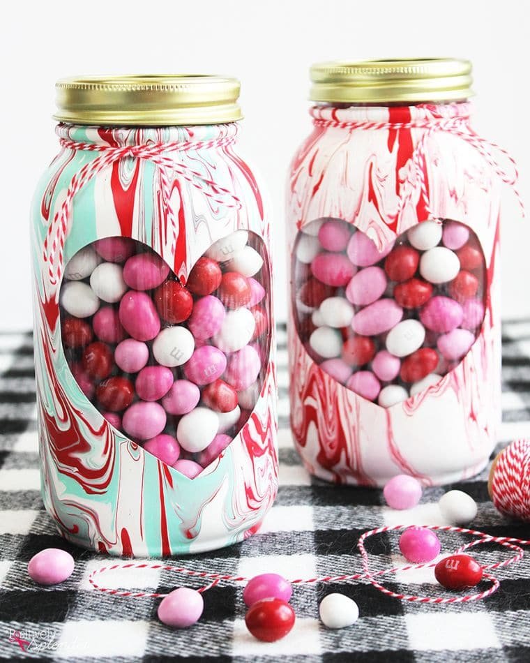 Marbled Mason Jars
