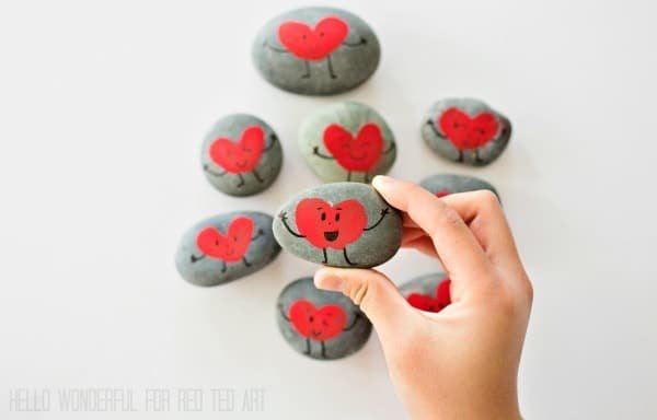 Painted Heart Rocks
