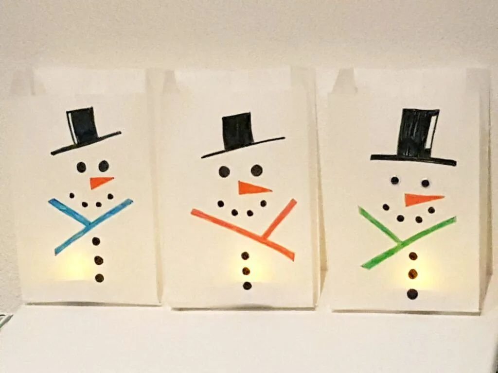 Paper Bag Snowmen
