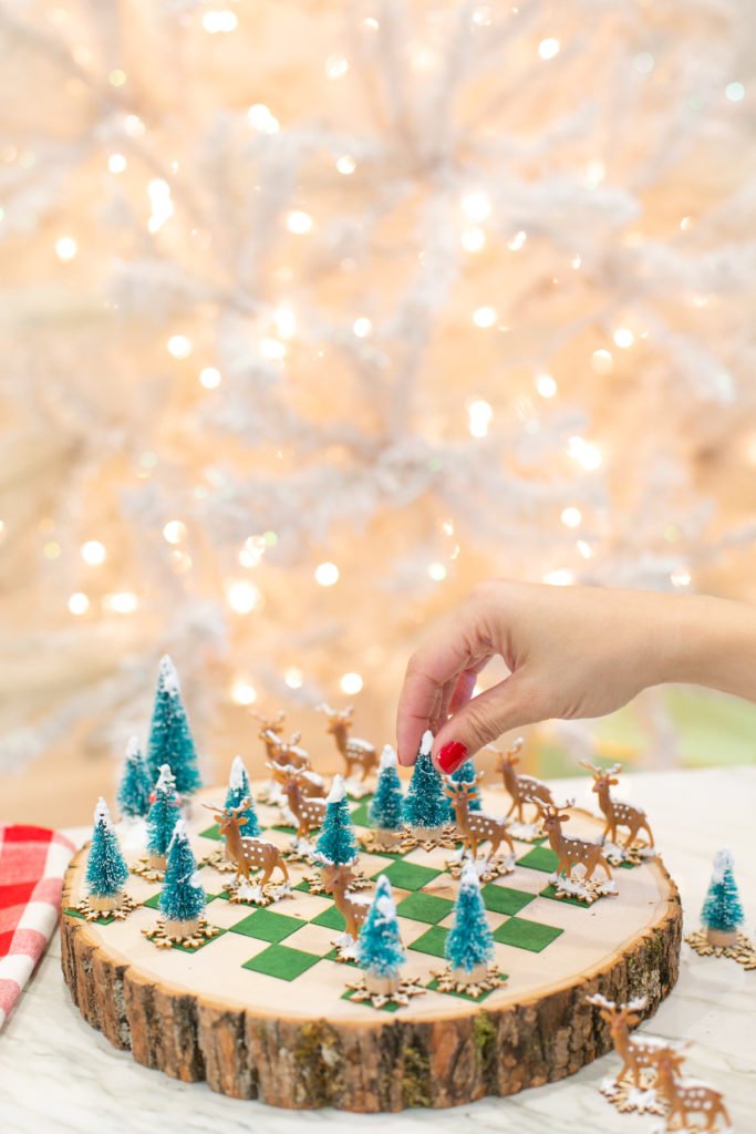Wooden Christmas Checkers