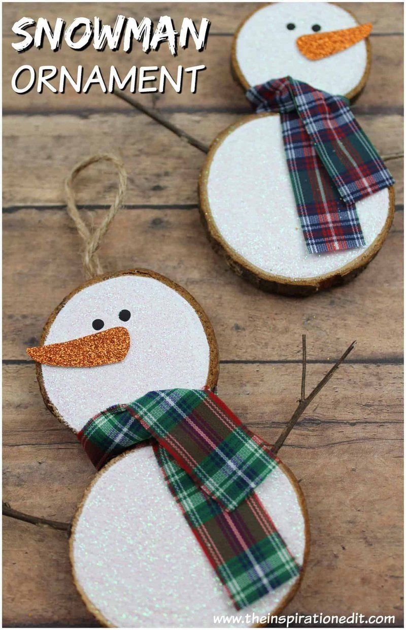 Wooden Snowman Ornament