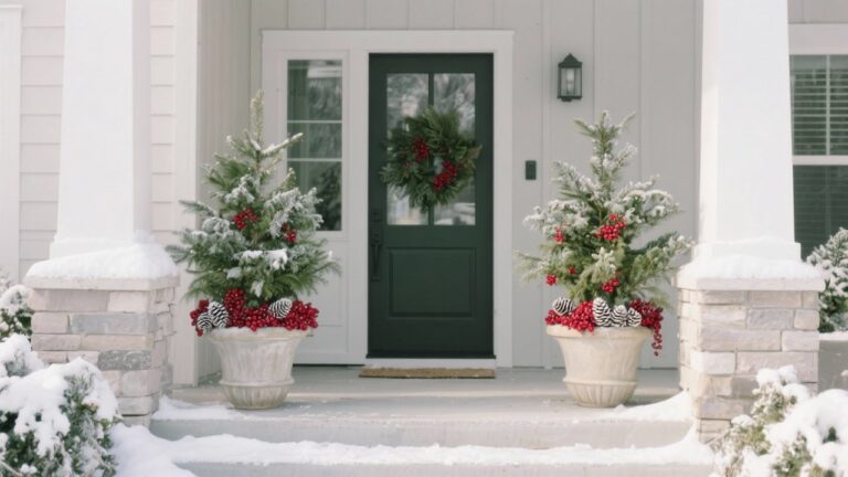29 Beautiful Winter Front Porch Planter Ideas