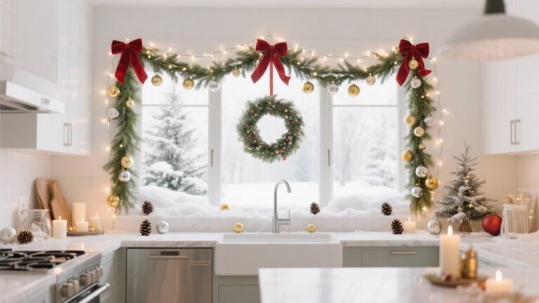 30 Christmas Kitchen Window Decorating Ideas That Will Make Your Home Festive