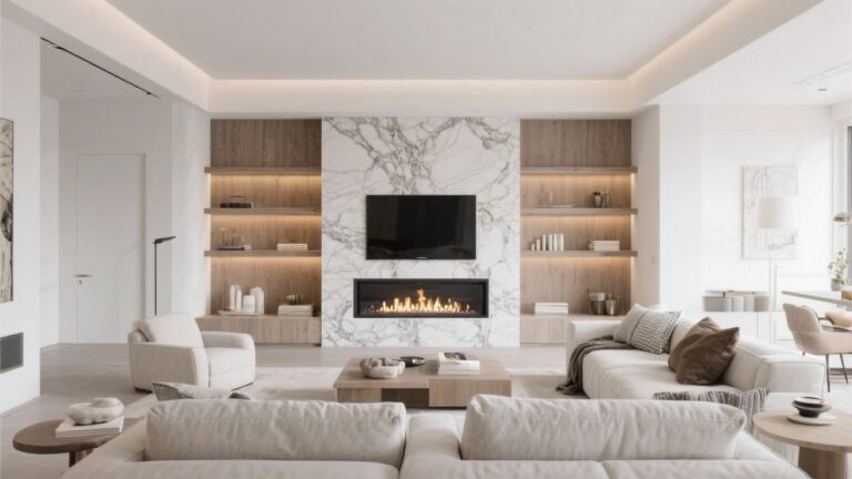30 Cozy Fireplace TV Wall Design Ideas for Your Living Room