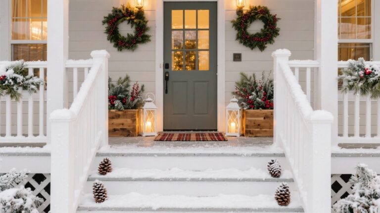 32 Beautiful Winter Front Porch Decorating Ideas That Welcome Guests