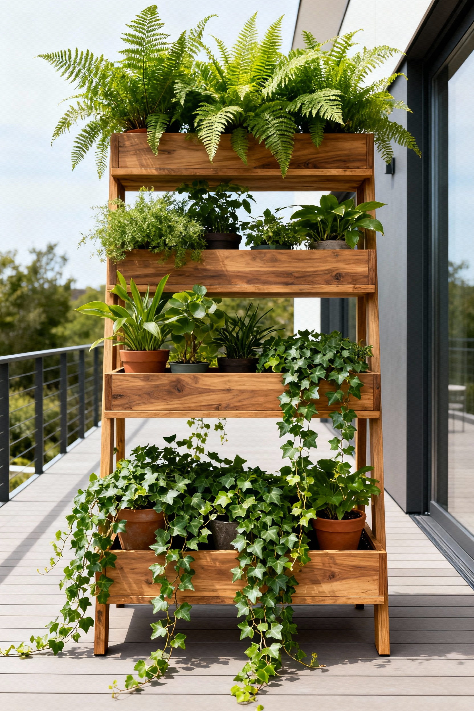 Tiered Plant Shelves