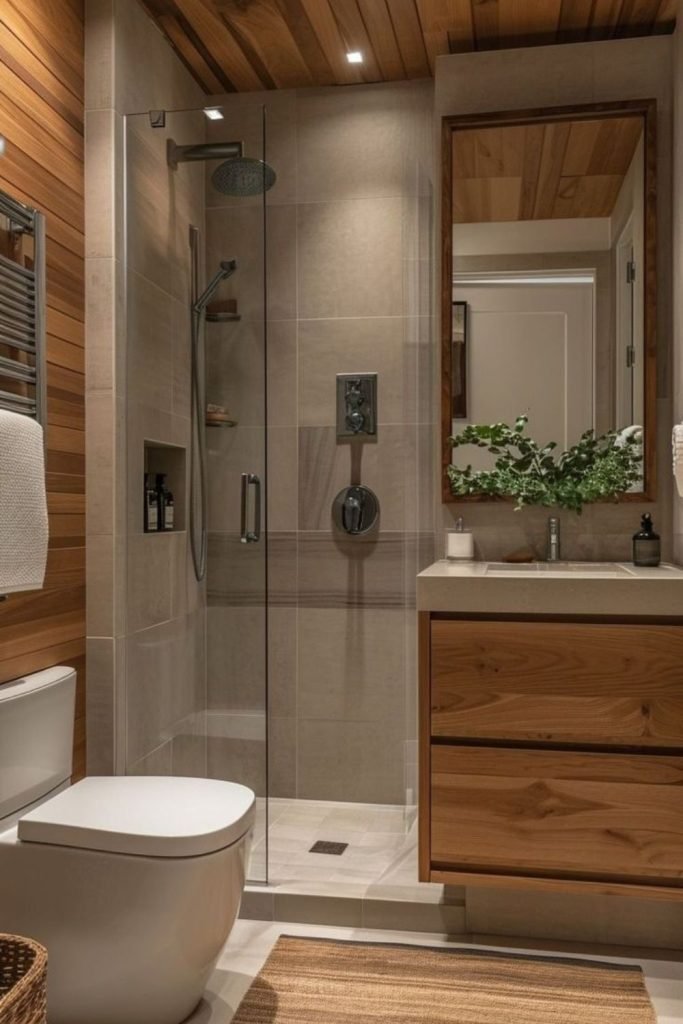 Amber Wood Bathroom