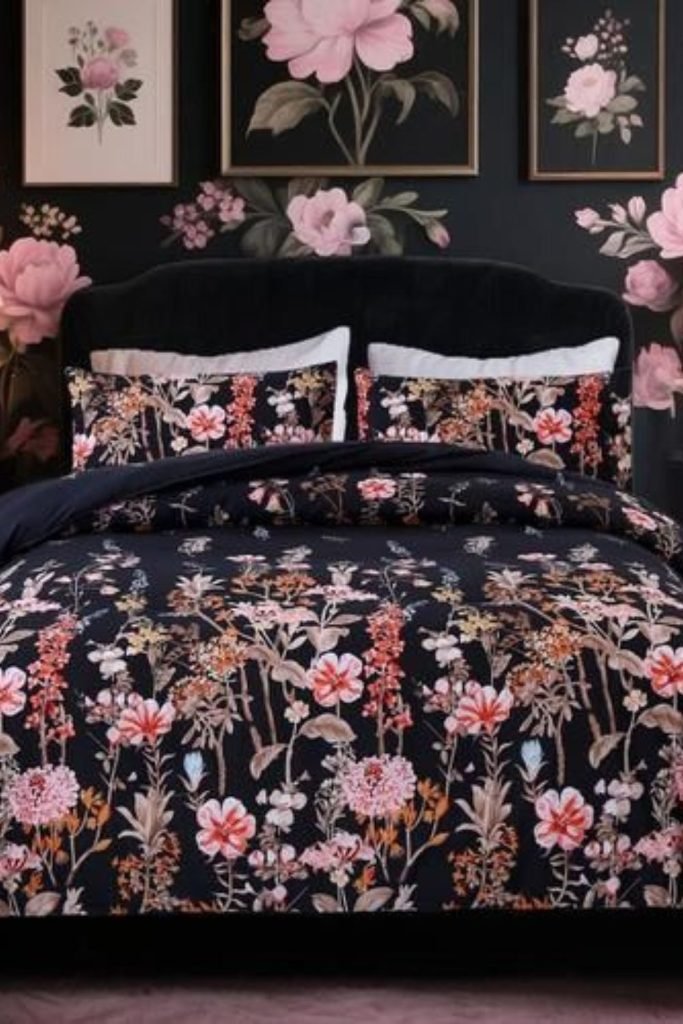 Black Floral Bedroom
