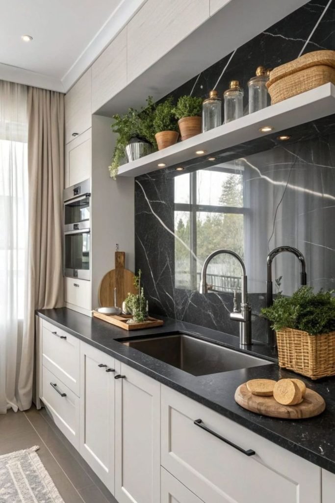 Black Slate Backsplash