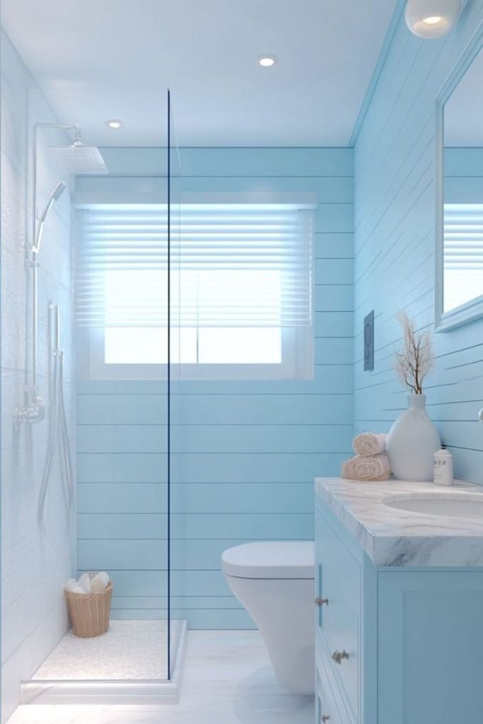 Blue-Gray Bathroom