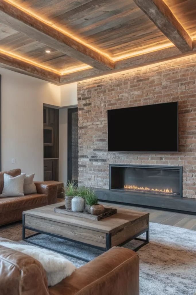 Brick Steel Fireplace
