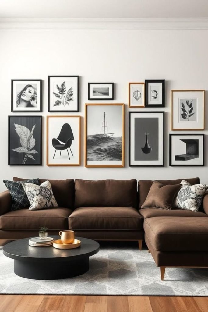 Brown Modernist Living Room