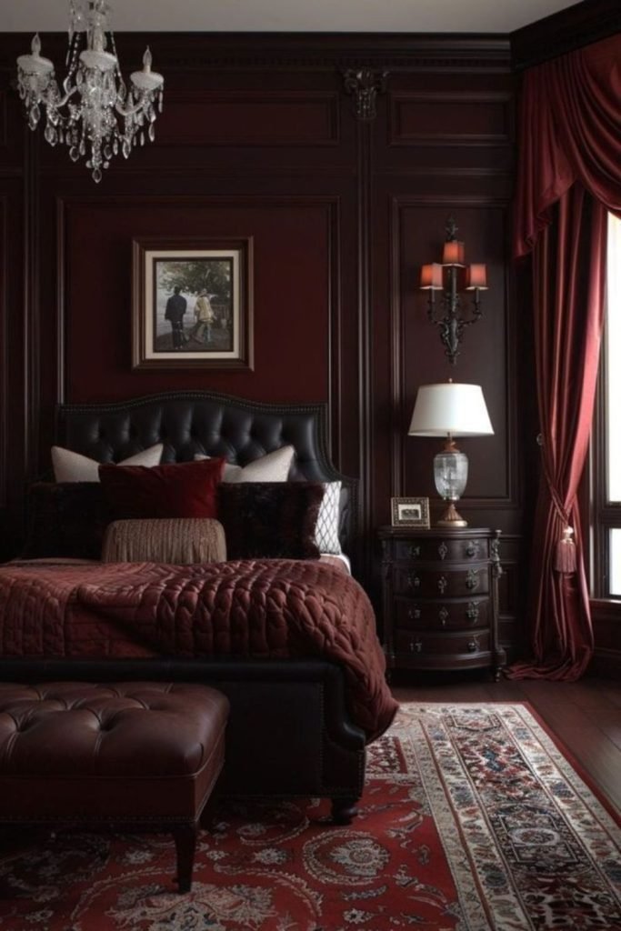 Burgundy Bedroom Textures