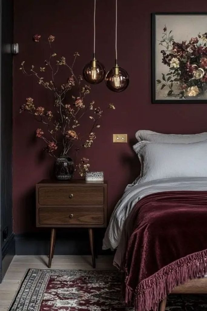 Burgundy Cream Bedroom