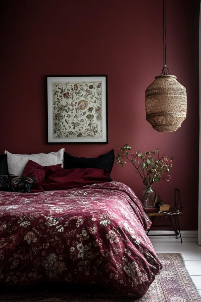 Burgundy Loft Bedroom