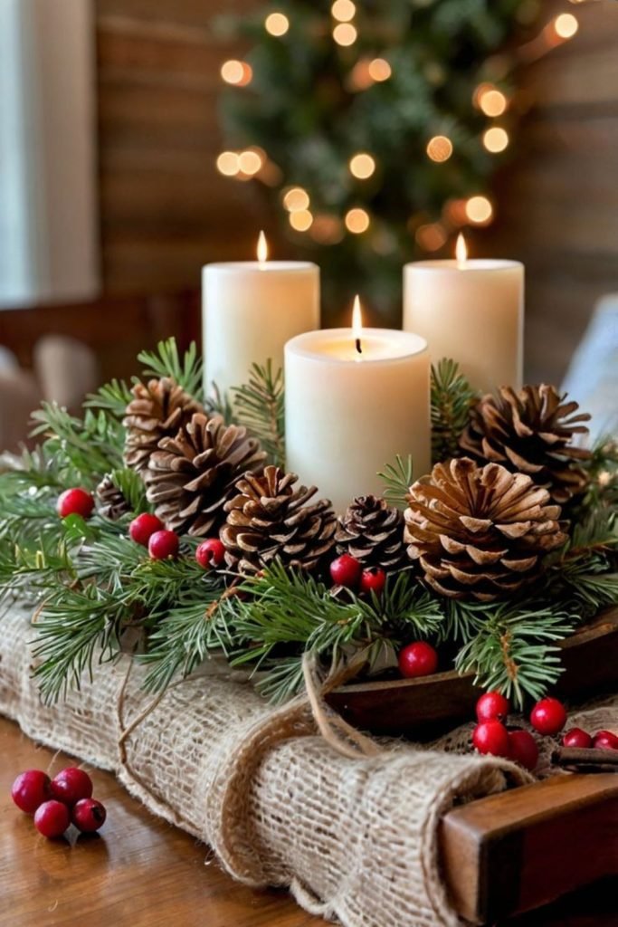 Cascading Pinecone Centerpiece