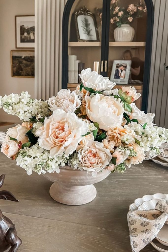 Champagne Peony Centerpiece