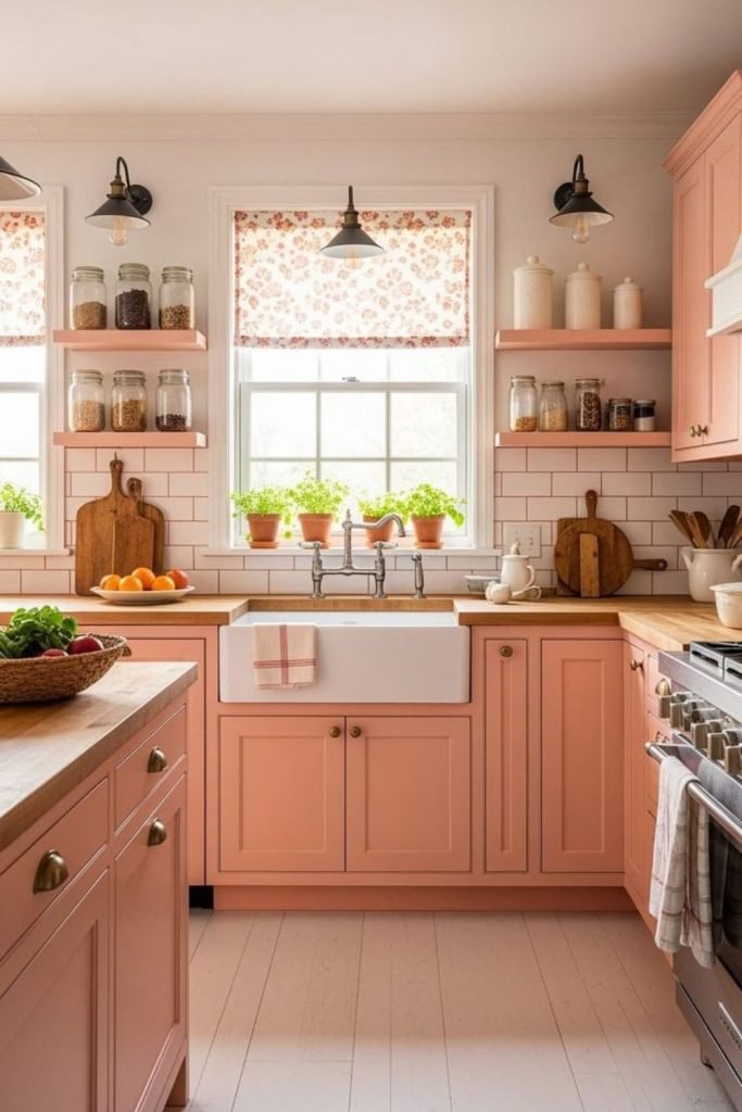Coral Pink Cabinets