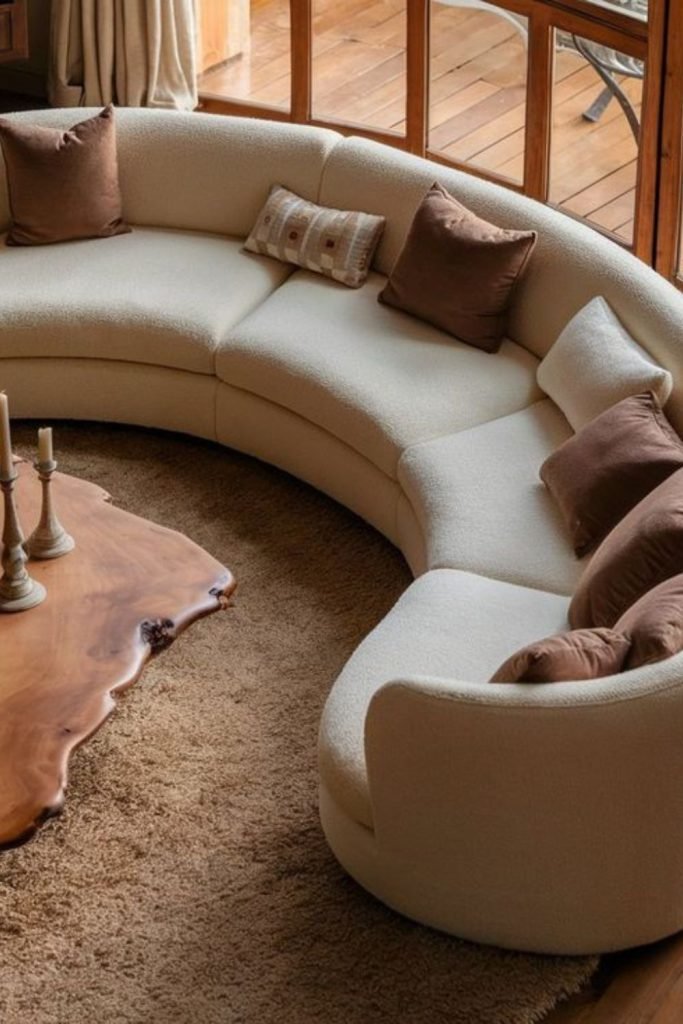 Curved Velvet Seating