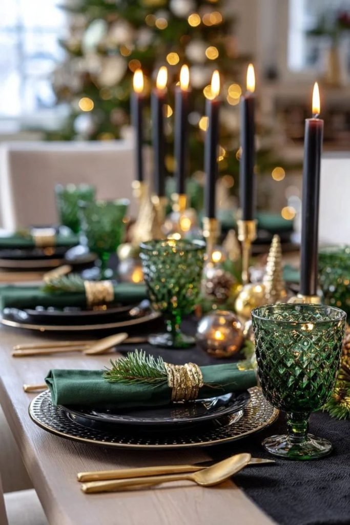 Dark Gold Tablescape