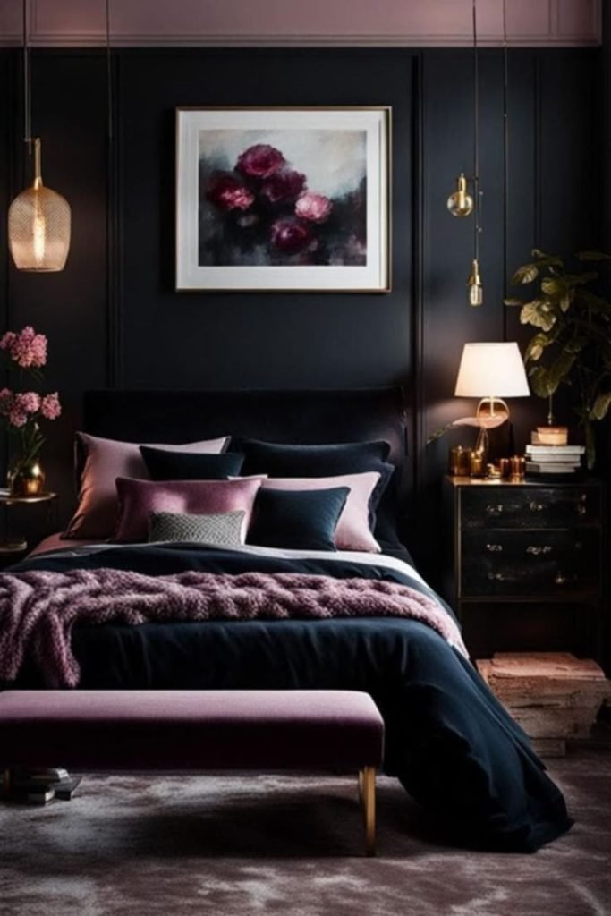 Dark Velvet Bedroom