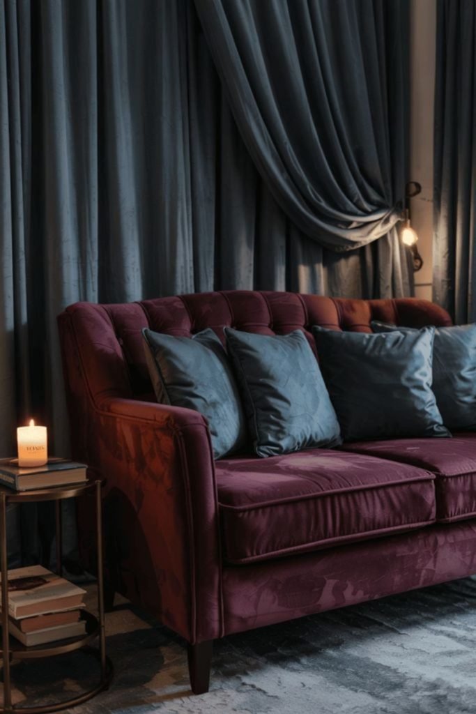 Dark Velvet Living Room