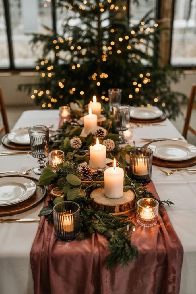 Dark Wood Tablescape