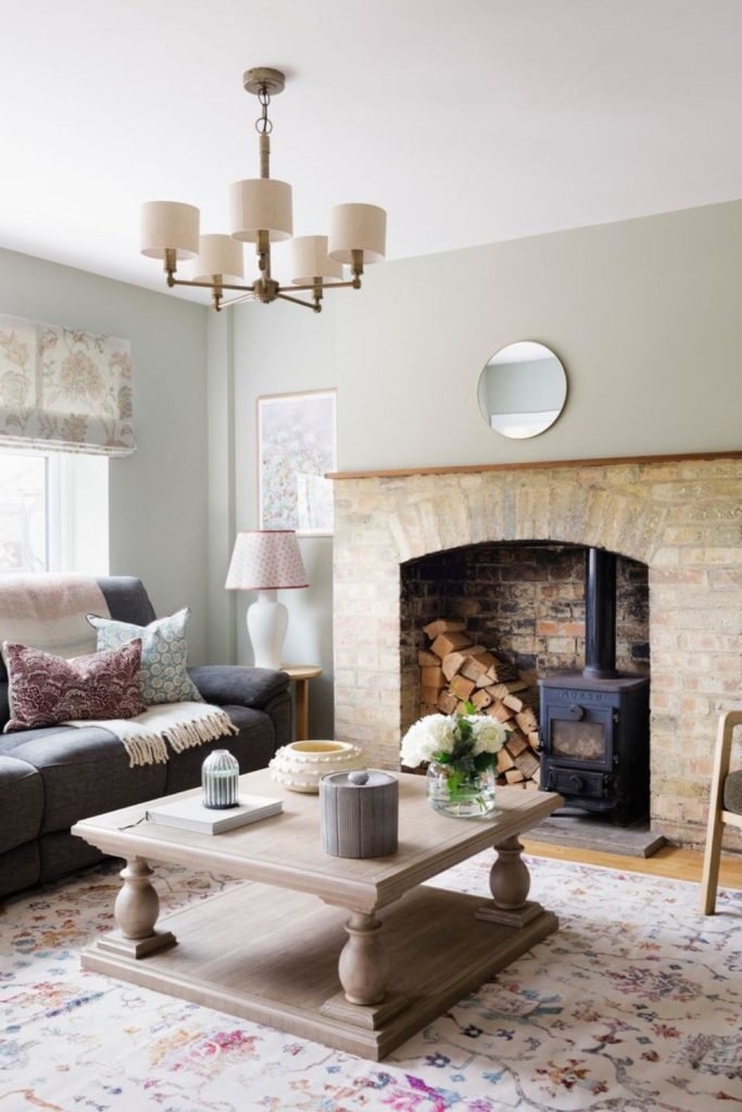 Fieldstone Fireplace Living Room