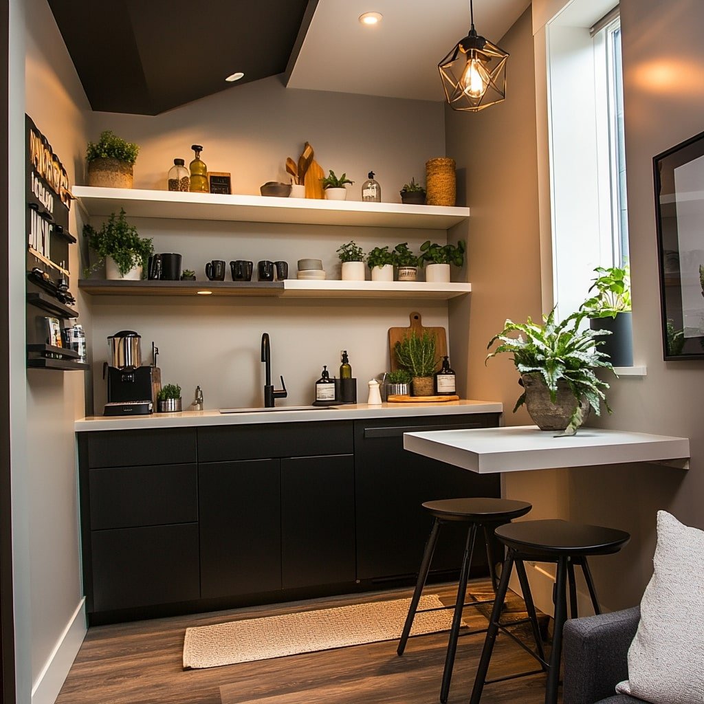 Floating Shelf Coffee Station