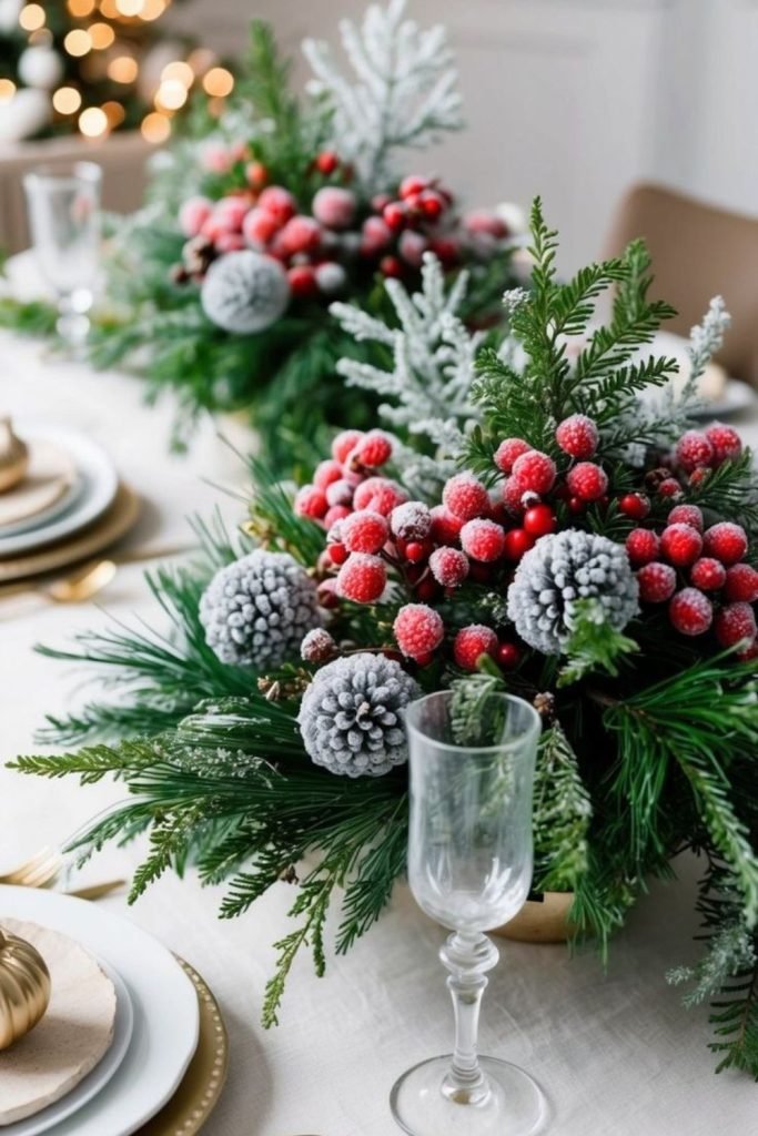 Frosted Pinecone Centerpiece
