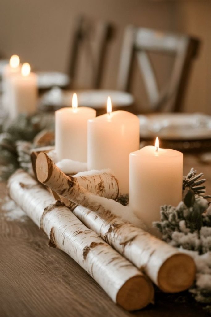 Frosted Wood Centerpiece