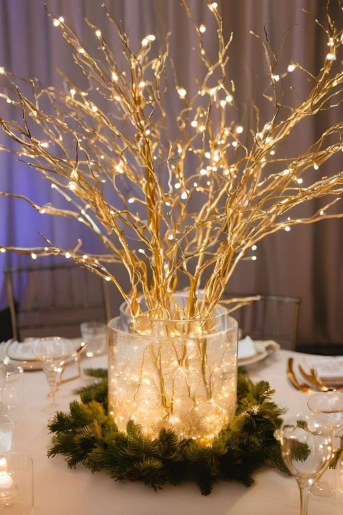 Glittered Twig Centerpiece