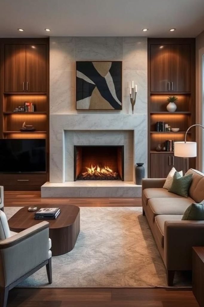 Golden Fireplace Accents