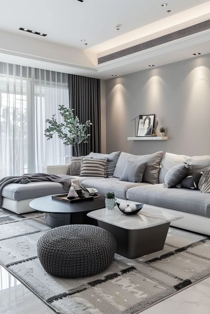 Gray Curved Furniture