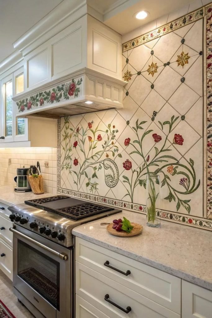 Hand-Painted Floral Tiles