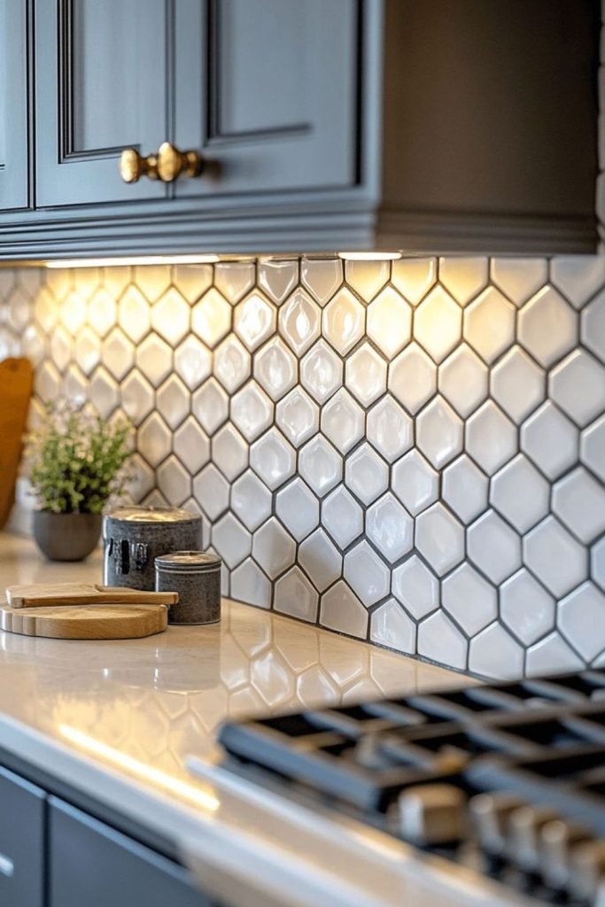 Hexagon Tile Backsplash