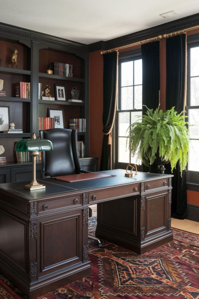Mahogany Leather Office