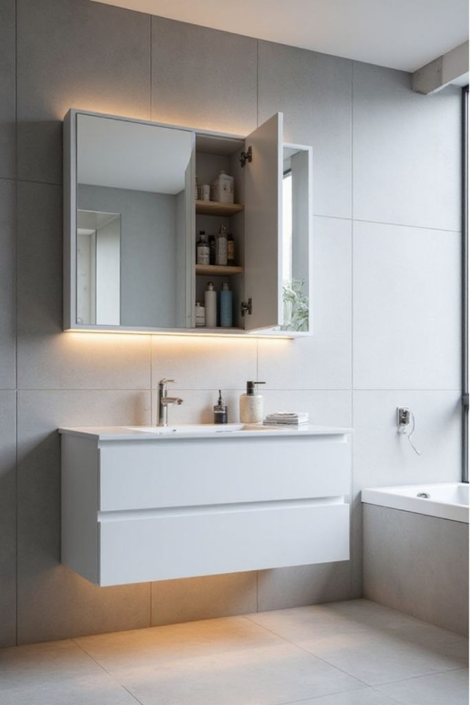 Mirrored Wall Storage