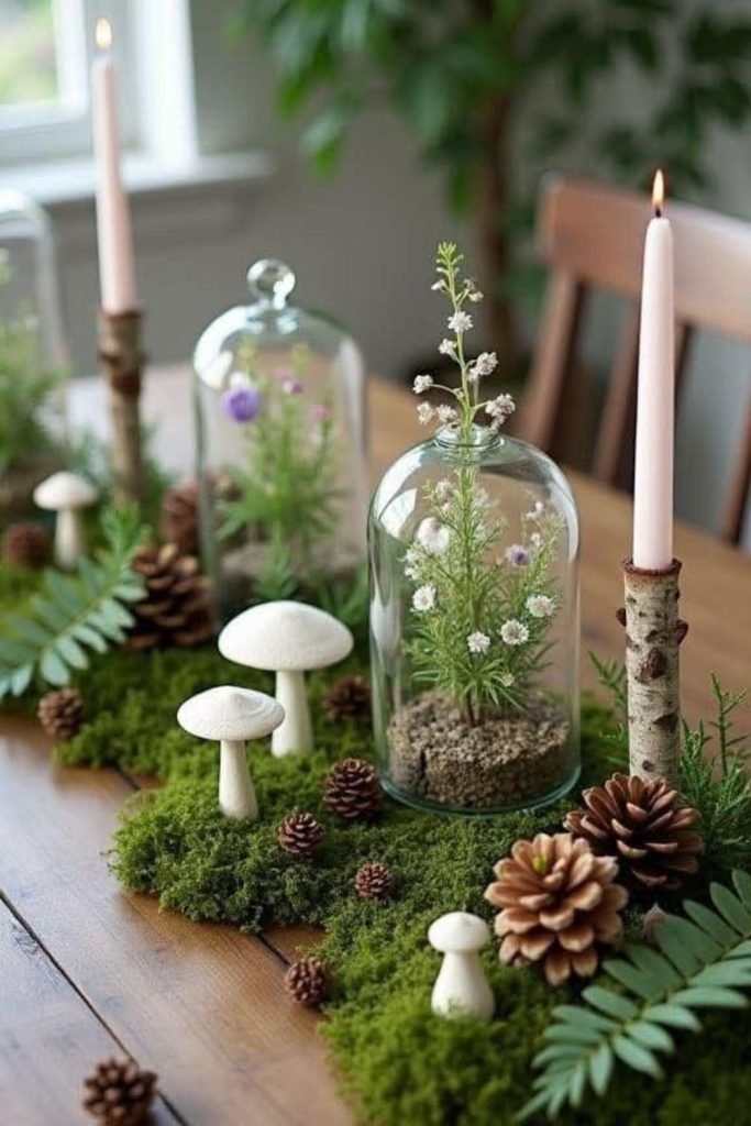 Moss Pinecone Centerpiece